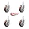 Service Caster 4 Inch Maroon Polyurethane Wheel Swivel 3/4 Inch Square Stem Caster Set SCC SCC-SQ20S414-PPUB-MRN-34-4 - alternate 2
